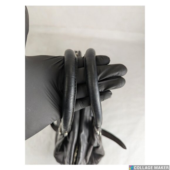 Authentic PRADA Black Leather Vitello Soft Handle Bag Handbag Made in Italy - Picture 8 of 12